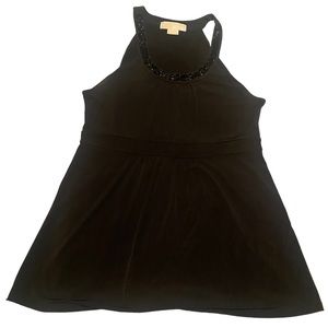 Michael Kors Empire Waist Embellished Black Blouse